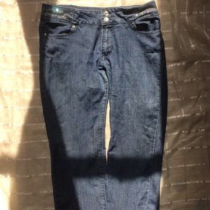 Blue rhinestone jean boot cut